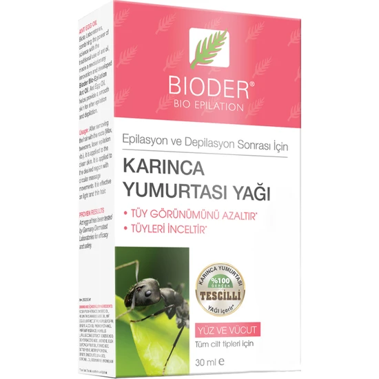 Bioder Tüy Azaltıcı 3'lü Etki Karınca Yumurtası Yağı 30 ml