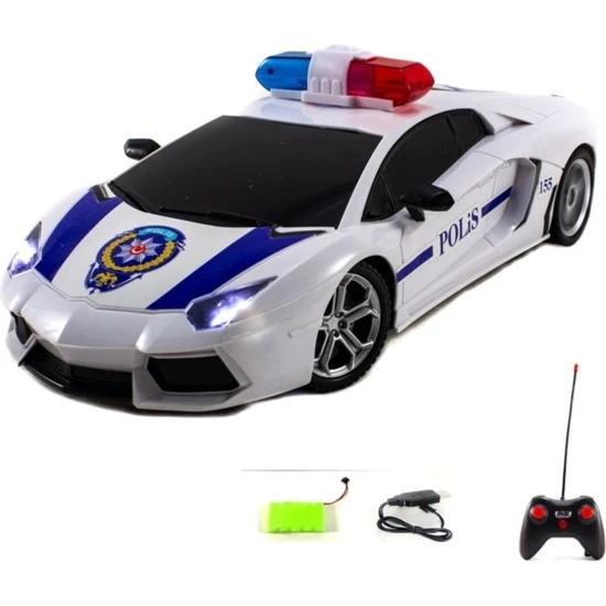 Adel Oyuncak Uzaktan Kumandalı Polis Arabası Lamborghini Işıklı Şarjlı