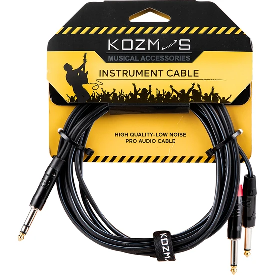 Kozmos KCL-317-3M Stereo Trs 6,35 - 2 x Mono Trs 6,35MM 3mt Kablo