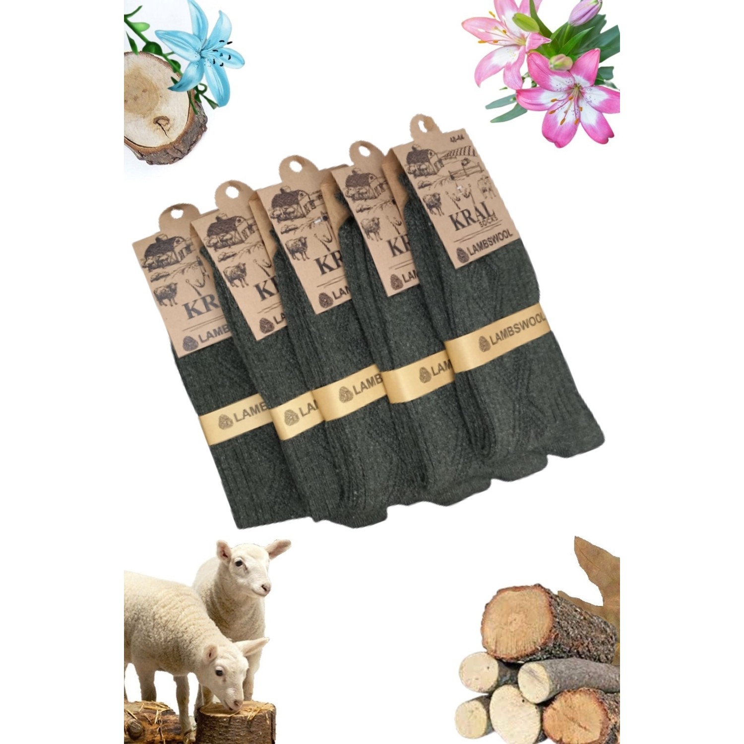 Kral Socks 5 Çift Kadın Lambswool Termal Kışlık Çorap görsel 6