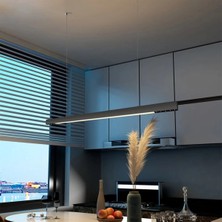 Ledhouse 66 cm Mercekli Linear Modern LED Avize Sıva Üstü Sarkıt Armatür Lineer Aydınlatma (Siyah Kasa - 4000