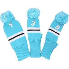 Zwinz 3pcs Golf Kulübü Kafa Kapağı Ahşap Putter Örme Headcover ile No.tag (Yurt Dışından)