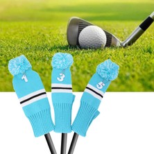 Zwinz 3pcs Golf Kulübü Kafa Kapağı Ahşap Putter Örme Headcover ile No.tag (Yurt Dışından)