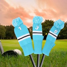Zwinz 3pcs Golf Kulübü Kafa Kapağı Ahşap Putter Örme Headcover ile No.tag (Yurt Dışından)