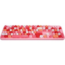 Everest Round KM-6282 Pembe Kablosuz Q Multimedia Klavye + Mouse Set