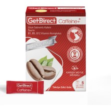 GetDirect Caffeine+ Kafein, Taurin ve Vitamin B Kompleksi 5 Saşe – Gün Boyu Enerji, Susuz Kullanım