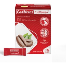 GetDirect Caffeine+ Kafein, Taurin ve Vitamin B Kompleksi 20 Saşe – Gün Boyu Enerji, Susuz Kullanım