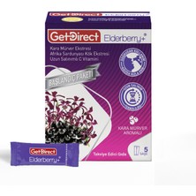 GetDirect Elderberry+ Karamürver ve Afrika Sardunyası 5 Şase – Uzun Salınımlı C Vitamini, Susuz Kullanım