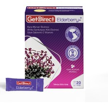 GetDirect Elderberry+ Karamürver ve Afrika Sardunyası 20 Şase – Uzun Salınımlı C Vitamini, Susuz Kullanım