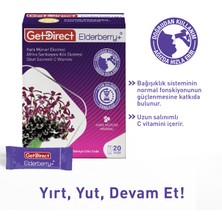 GetDirect Elderberry+ Karamürver ve Afrika Sardunyası 20 Şase – Uzun Salınımlı C Vitamini, Susuz Kullanım