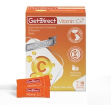 GetDirect Vitamin C+ 1000 Mg C Vitamini, D Vitamini, Çinko 10 Saşe – Uzun Salınımlı C Vitamini, Susuz Kullanım