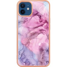 Xstep Case Apple iPhone 12 - 12 Pro 6.1 İnç Yb Imd Serisi-16 Stil E Mermer Desen Arka Kapak Şok-Absorpsiyon 2.0mm Tpu Imd Elektrokaplama Çerçevesi Telefon Kılıfı (Yurt Dışından)