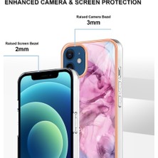 Xstep Case Apple iPhone 12 - 12 Pro 6.1 İnç Yb Imd Serisi-16 Stil E Mermer Desen Arka Kapak Şok-Absorpsiyon 2.0mm Tpu Imd Elektrokaplama Çerçevesi Telefon Kılıfı (Yurt Dışından)