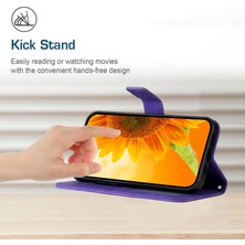 Xstep Case iPhone 14 İçin Flip Telefon Kılıfı, HT04 Baskılı Ayçiçeği Ayarlanabilir Stand Pu Deri Deri Touch Manyetik Kayışlı (Yurt Dışından)