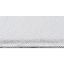 Valery Home Oval Comfort Puffy Overloklu Peluş Yolluk Beyaz