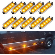 Gorgeous 10X Amber LED Römork Kamyon Yan Işaret Işıkları 4 LED Gümrükleme Rv Camper 12V-24V (Yurt Dışından)