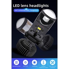 Gorgeous 60 W LED Mini Projektör Lens Otomobil Ampul 8000LM Dönüşüm Kiti - Siyah (Yurt Dışından)