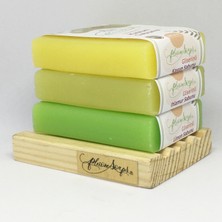 Pleione Soaps Gliserinli Kavun & Ihlamur &limon Sabunu 3'lü Set + Sabun Koruyucu Hediye