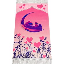 İhvan Online Dijital Baskılı Çocuk Seccadesi - Pembe Camili - 44 x 78 cm