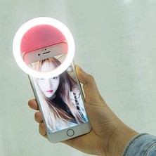 Ttec Selfie Ring Light Taşınabilir LED Işık Özçekim Makyaj Halka Şarj Edilebilir Selfi Işığı Pembe