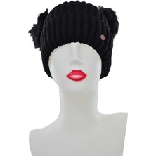 Dode Flora Suyutti Kadın Çift Ponponlu Örme Bere (P-K22004-01)