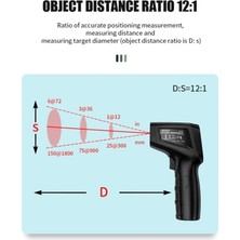 Synope Dijital Kızılötesi Termometre 50 ~ 600C Lazer Sıcaklık Ölçer Temassız Ateş Ölçer