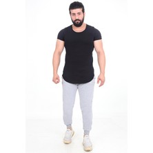 The One Beyaz Pis Yaka Oval Kesim Slim Fit %100 Pamuklu Kısa Kol Basic T-Shirt