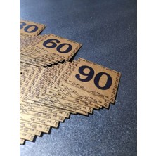 Kapı Numarası  5.5x6.5 cm  Metalik Altın Sarı Üzeri Siyah Baskı Kendinden Yapışkanlı No:1 Den 90’a