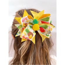 Queen Aksesuar Özel Tasarım Lüks Katlı Büyük Katlı Fiyonk Toka Yetişkin Çocuk Tokası Metal Klipsli Meyveli Ananaslı