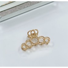 Queen Aksesuar Gold Altın Küçük Metal Boş Balon Halka Mandal Toka Kadın Çocuk