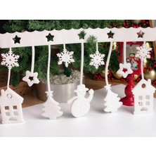 Queen Aksesuar Yeni Yıl Yılbaşı Özel Duvar Cam Sarkıt Köpük Süs Kardan Adam Çam Ağacı Kar Tanesi Dekorasyon