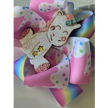 Queen Aksesuar Color Renkli Gökkuşağı Ice Dondurma Simli Parlak Unicorn Süslü Anne Kız Çocuk Tokası