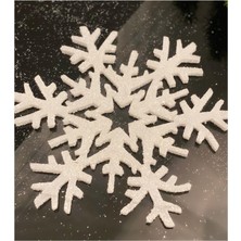 Queen Aksesuar Yılbaşı Lüks Orta Boy Parlak Sim Kaplı Oda Duvar Dekorasyon Süs Kar Tanesi Dekor 30CM