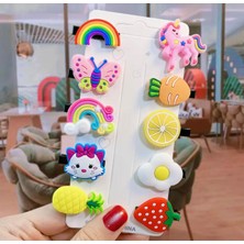 Queen Aksesuar Unicorn Kelebek Gökkuşağı Kedi Meyve Bebek Çocuk Toka Seti