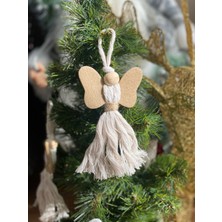 Queen Aksesuar Yeni Yıl Yılbaşı Lüks Tasarım Ahşap Püsküllü Büyük Kelebek Melek  Çam Ağacı Süs Dekorasyon