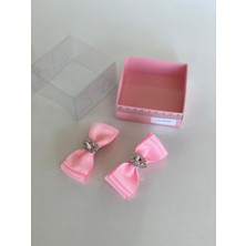 Queen Aksesuar Pembe 2' Li Kristal Taşlı Kız Çocuk Kız Bebek Pensli Toka