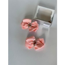 Queen Aksesuar Yavruağzı 2' Li Kristal Taşlı Kız Çocuk Kız Bebek Pensli Toka