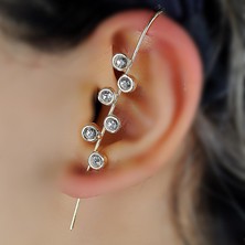 Queen Aksesuar Yeni Trend Moda Yuvarlak Toplu Altın Renk Zikron Taşlı Baston Çubuk Sopa Küpe