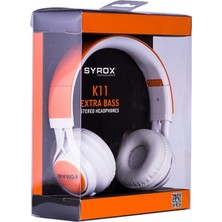 Syrox K11 Mikrofonlu Stereo Kablolu Kulak Üstü Kulak