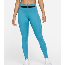 Nike Womens Nike Dri-Fıt One Luxe Buckle Mid-Rise Leggings Kadın Tayt - Mavi DD5405-461