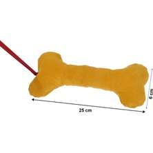 X-Perk Köpek Kemik Oyuncak Ipli Çekiştirmeli Kumaş Elyaf Dolgulu Boy 25 cm En 6 cm