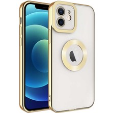 noktaks - Apple iPhone 11 - Kılıf Kamera Korumalı Logo Gösteren Omega Kapak - Gold