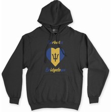 Cix Bridgetown Barbados Bayraklı Kalpli Siyah Sweatshirt Hoodie