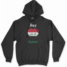Cix Bağdat Irak Bayraklı Kalpli Siyah Sweatshirt Hoodie
