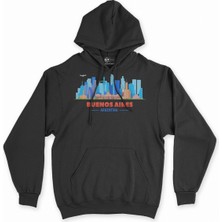 Cix Buenos Aires Arjantin Manzaralı Siyah Sweatshirt Hoodie