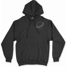 Cix Saturn Cep Logolu Siyah Sweatshirt Hoodie