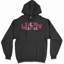 Cix Lucky Şanslı Pembe Siyah Sweatshirt Hoodie