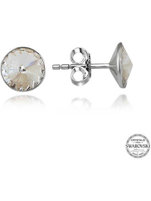 Gumush Swarovski Crystal Taşlı Gümüş Çivili Kadın Küpe