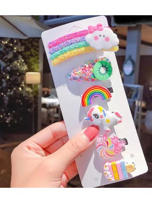 Queen Aksesuar Meyve Unicorn Şeker Bebek Toka  Seti