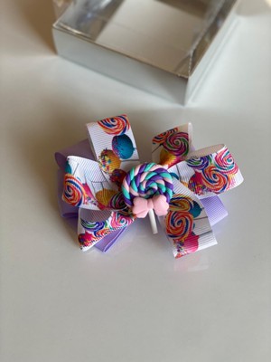 Queen Aksesuar Lila Lolipop  Figürlü  Kız Çocuk Bebek  Doğum Günü Hediye  Pensli Toka